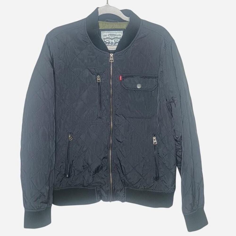 Levi's Black Men's Quilted Bomber Jacket Size Large